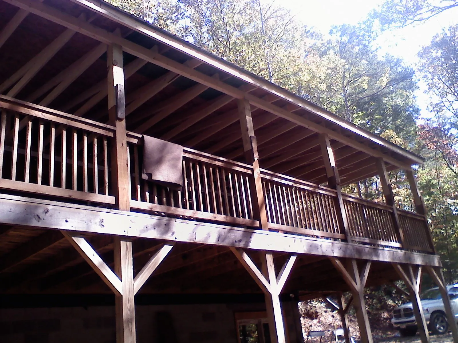 Timber framing under a new elevated porch and deck — Roof Leak Repair in Silver Star by Roofing Brothers